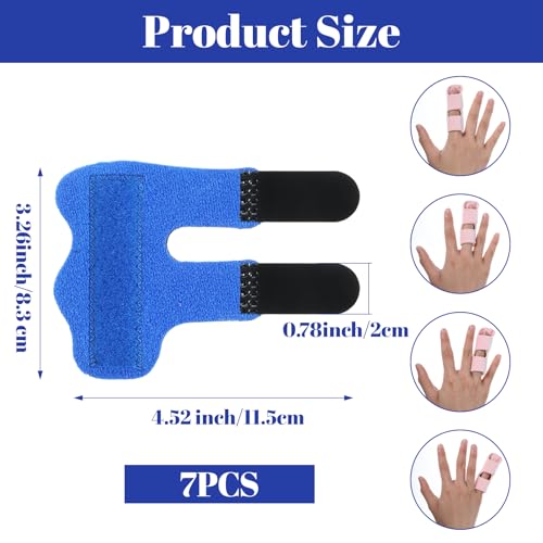 7 Pcs Finger Splint Set - Large Breathable Thumb Brace for Injury Support