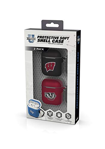 Protective Case for Apple AirPods - Wisconsin Badgers - 2 Pack