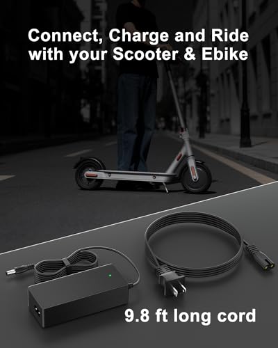 VHBW 42V 2A Universal Scooter Charger with 5 Connectors for 36V EBikes & Scooters