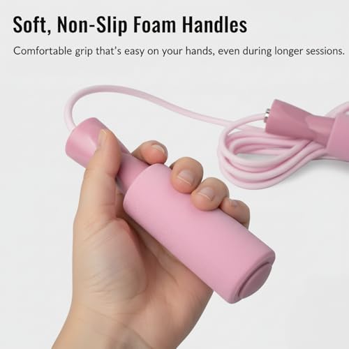 Adjustable Jump Rope for Fitness - Pink Design for Cardio
