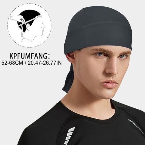 Breathable Skull Cap Bandana for Men & Women - Black