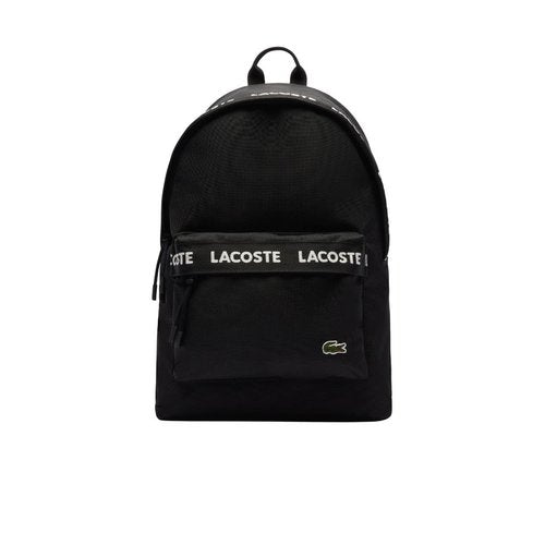 Lacoste Unisex Neocroc Seasonal Backpack, Tape Black, One Size