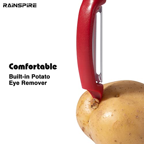 Premium 3-Piece Vegetable Peeler Set - Dishwasher Safe, Red