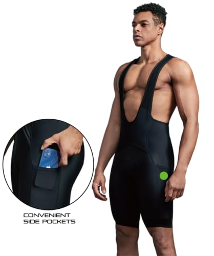 CEROTIPOLAR Cycling Bib Shorts with Pee Opening Upgraded, Ergonomic Cut, Large, Black