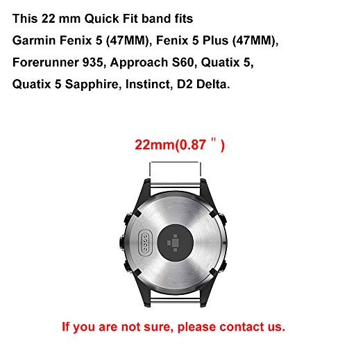 22mm Stainless Steel Quick Release Watch Band for Garmin Fenix 7 Pro