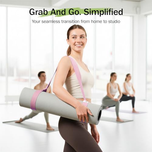 Yoga Mat Strap - Adjustable 72 Inch Carrier Sling - Light Pink