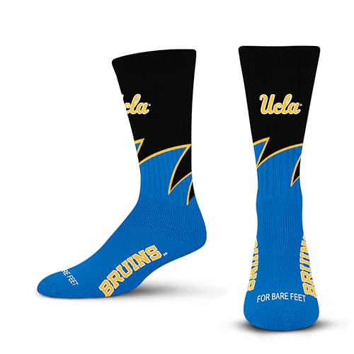 UCLA Bruins Black Wave Crew Socks - Large Size