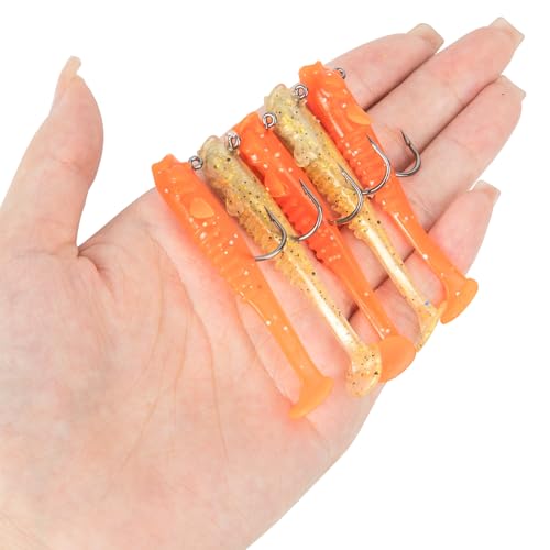 20pcs Soft Paddle Tail Fishing Lures - Pre-Rigged Swimbaits