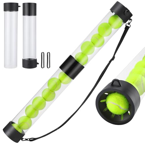 Portable Tennis and Pickleball Ball Collector Tube with Strap