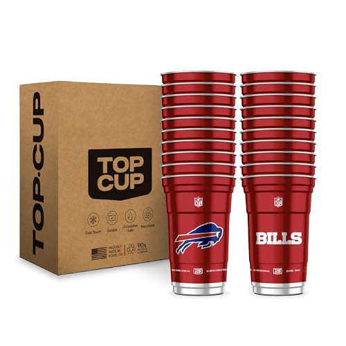 Buffalo Bills Aluminum Party Cups, 20oz, 20 Count - Reusable & Durable