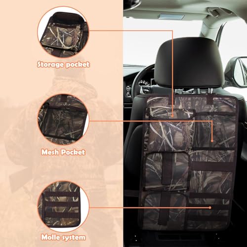 2 Pack Vehicle Seat Back Gun Racks with Molle Panel for Hunting Rifles