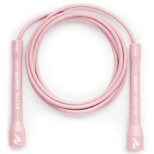 EliteSRS Pastel Pink 5mm PVC Adjustable Jump Rope for Fitness & Cardio