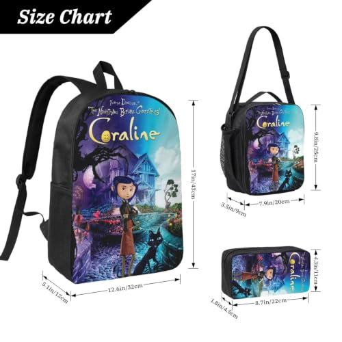 Horror Movie Backpack with Lunch Bag & Pencil Case - Style 1