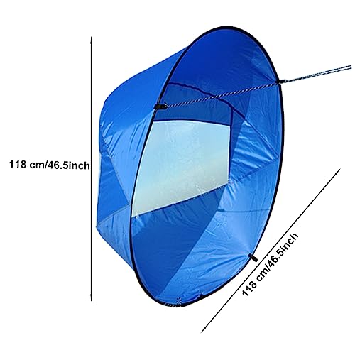Portable Kayak Wind Sail with Transparent Window - Blue