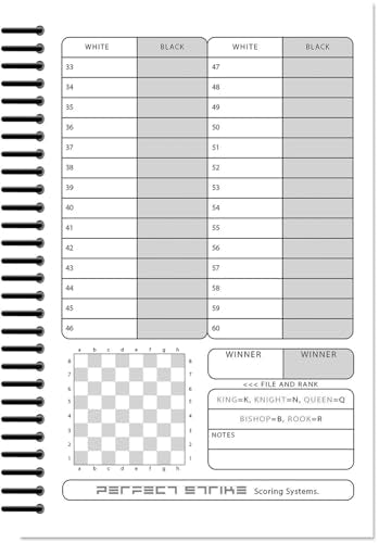 Heavy Duty Chess Scorebook with Rules & 50 Game Records - 5.5" x 8.5"