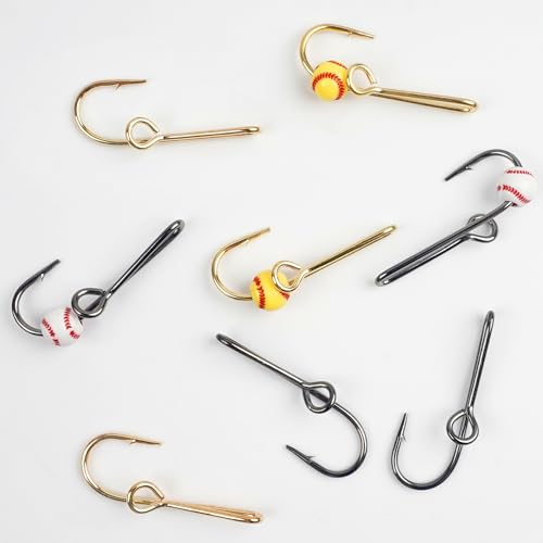 VATEICO Mix Color 10pcs Fishing Hook Hat Pins - Gold & Black Hat Decoration Clips