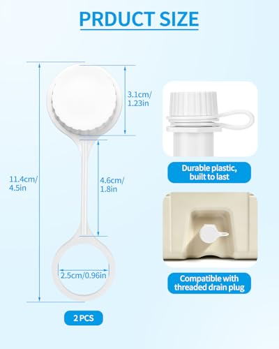 Cooler Drain Plug Caps Replacement - 2 PCS with Tethers for Igloo 50-165 Qt