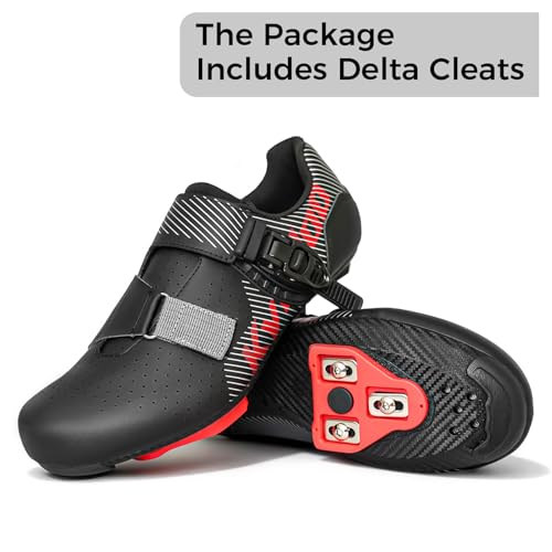 Mens Wide Cycling Shoes for Peloton - Delta Cleats Included, Size 11 Black