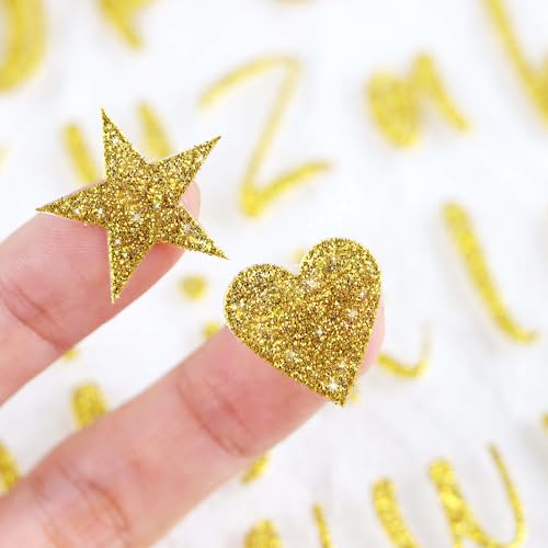 Gold Glitter Letter Stickers Set - 648 Pcs, 1 Inch