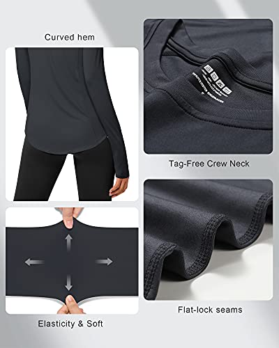 Long Sleeve UV Protection Swim Rash Guard - Gray, Medium