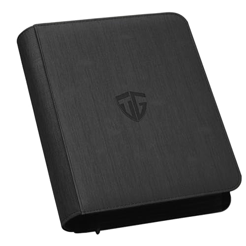 4-Pocket Toploader Binder for 3" x 4" Trading Cards - Holds 112 Cards (Black)