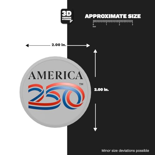 America 250th Anniversary Sticker - 3D White Round Design