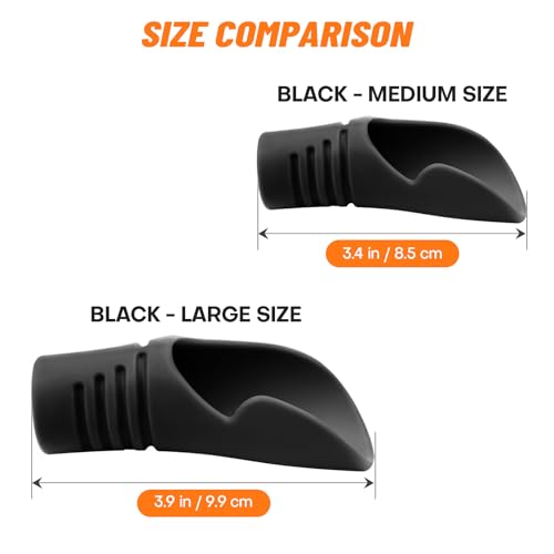 Baseball Catcher Thumb Guard - Grooved Silicone Protector - Black Large
