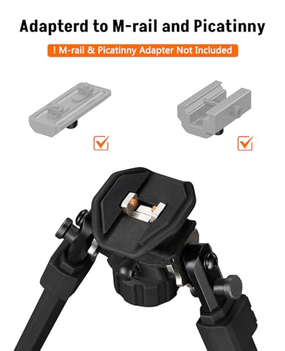 Sling Swivel Stud Bipod for Rifle - Adjustable Height 7.5-10.5" - Black