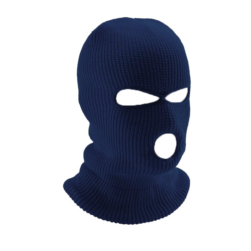 Warm 3-Hole Full Face Mask Ski Mask for Outdoor Sports - Navy Blue