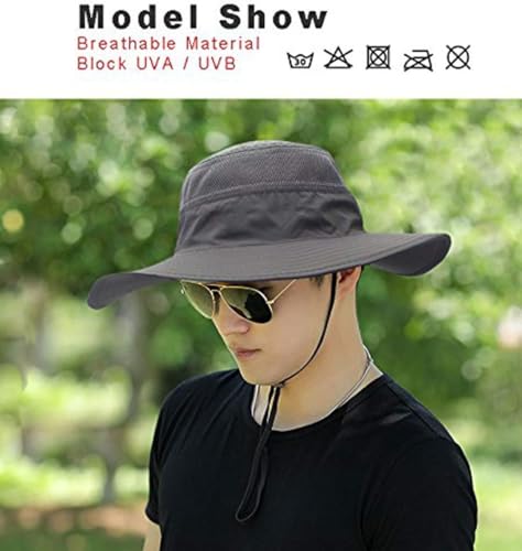 Windproof UPF50+ UV Protection Fishing Hat - Khaki