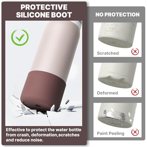 Silicone Water Bottle Boot for Owala 32 oz - Reddish Brown