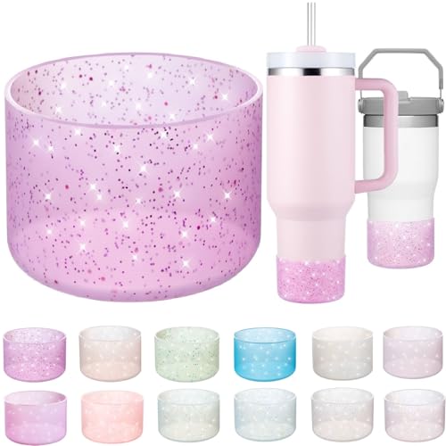 Glitter Silicone Boot for Stanley Cup - Clear Carnation