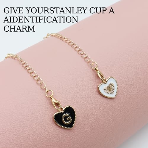 Personalized Letter Charm Set for Stanley Cups - Black & White-A