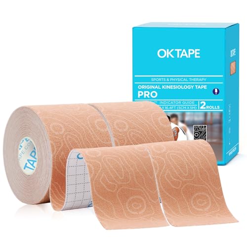 Kinesiology Tape Roll - Elastic Physical Therapy Tape, 2 Rolls Beige