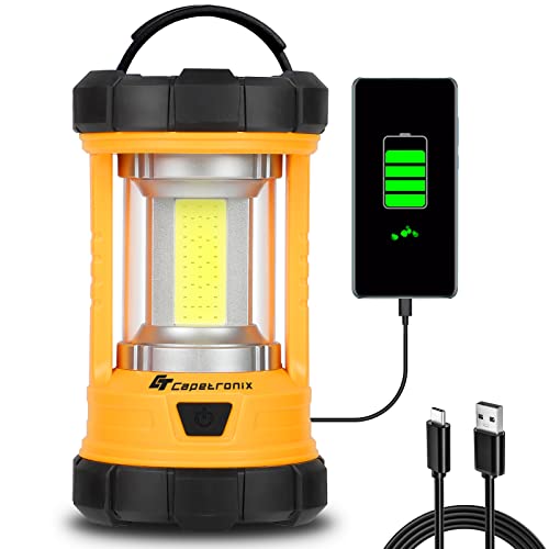 CT CAPETRONIX Camping Lantern, 3200LM Bright Camping Light, 4600mAh Rechargeable LED Lantern for Power Outages, 5 Light Modes Camping Lamp for Fishing/Hurricane/Emergency, Camping Must Haves