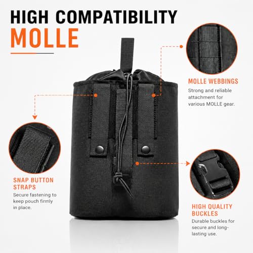 Foldable Tactical Utility Dump Pouch - Black