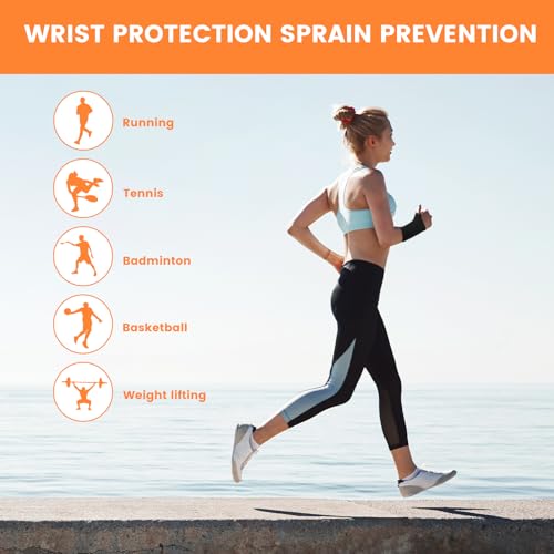 Adjustable Elastic Wrist Brace Support - Breathable Compression Wrap (2 Pack)