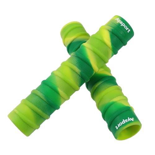 Kayak Paddle Grip Non-Slip Silicone Wraps - Fit for 30mm Paddles, Mix Green