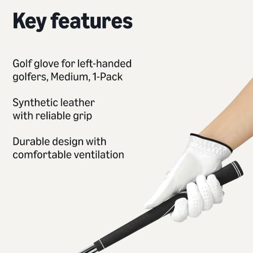Premium Golf Gloves for Left-Handed Men - Medium/Large, 1-Pack