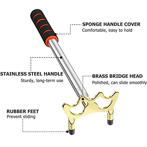 Retractable Pool Bridge Stick with Brass Head - Stainless Steel