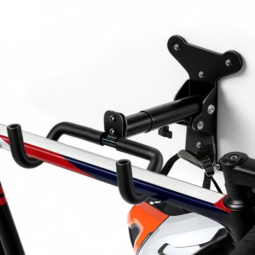 Yeakmoce 1 Pack Bike Wall Mount Hanger - Adjustable, Space-Saving Horizontal Bike Rack