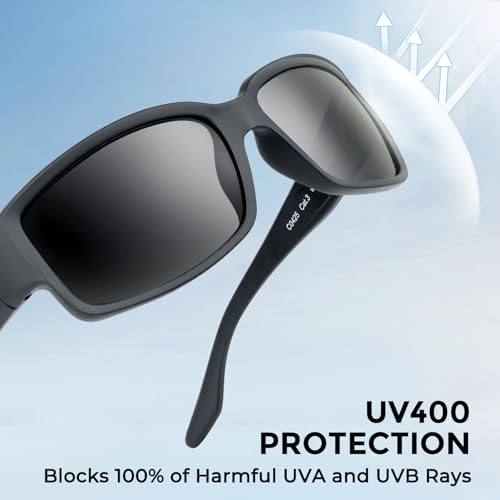 Polarized Sport Sunglasses with UV Protection for Driving & Fishing