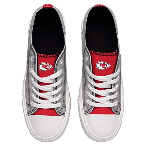 Kansas City Chiefs Glitter Low Top Canvas Sneakers for Women