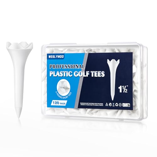 1.5 Inch Plastic Golf Tees - 120 Pack with Low-Friction Design
