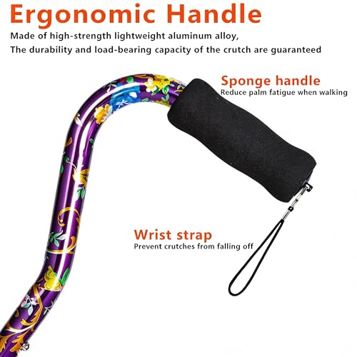YOKABOZE Purple Glory Folding Cane for Seniors, Lightweight & Adjustable with Non-Slip Base