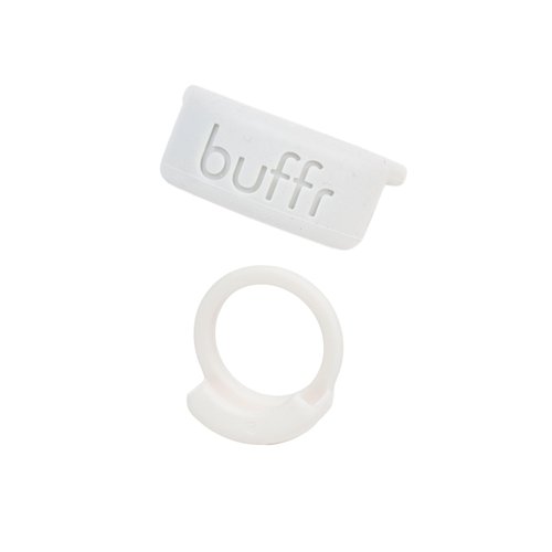 Buffr SMART Ring Protector – Silicone Ring Guards Compatible with Oura, Ultrahuman, RingConn & More Bands – Slim Fit, Sensor-Friendly Smart Ring Cover for Workout, Work & Daily Wear (White, Size 7)