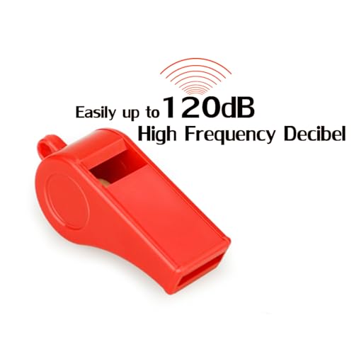 8-Pack Loud 120dB Safety Whistles with Lanyards - Bright Colors