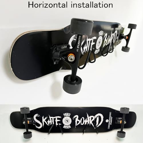 Universal Skateboard Wall Mount Rack - 2 Pack Adjustable Storage
