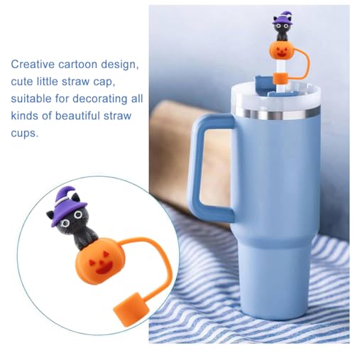 Reusable Straw Cover Caps for 30/40oz Tumblers - 10mm Halloween Set D