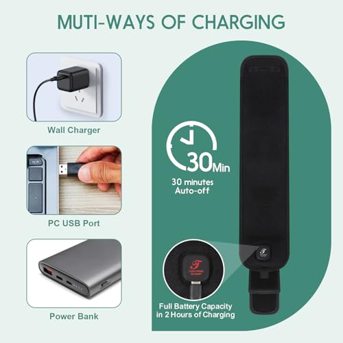 Heated Wrist Wrap Cordless, Wrist Heating Pad for Pain Relief, 3000mAh Rechargeable Wrist Warmers for Men Women, 3 Heat Levels Carpal Tunnel Wrist Brace with 30 Mins Auto-off (Black)